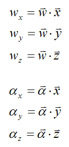 components of angular velocity and angular acceleration along xyz for bowling ball