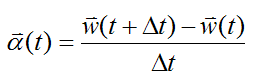 angular acceleration as the derivative of angular velocity for bowling ball