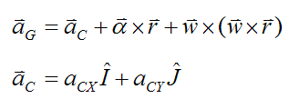 acceleration of the center of mass G for bowling ball