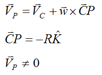 relative motion at point P of bowling ball