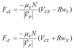 kinetic friction vector components of bowling ball