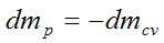 the mass of the particles flowing out of the cv must be the negative of the mass decrease in the cv