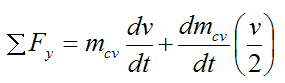 mathematical expression for impulse and momentum analysis of bungee jumper and cord 3