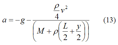 equation for acceleration of bungee jumper