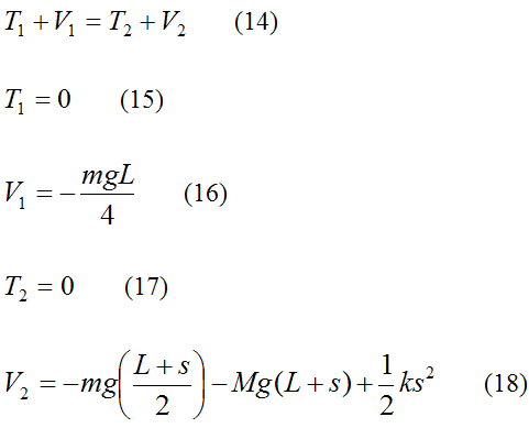 equations for conservation of energy to find maximum falling distance of bungee jumper