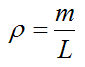 density of bungee cord as mass per unit length