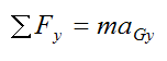 general force equation in y-direction for golf swing