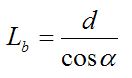 equation for distance Lb on volleyball court