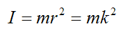Formula for moment of inertia using the radius of gyration and radius of thin hoop