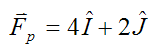 Example force vector Fp for using right hand rule