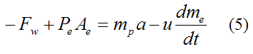 force balance for isolated rocket propellant plus exhaust
