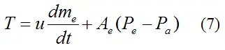 thrust acting on rocket including the pressure thrust term