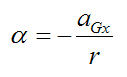 Relationship between ang acc and aGx for rigid cylinder rolling on non rigid surface without slip