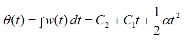 Integrate angular velocity to obtain angular position for rotational motion