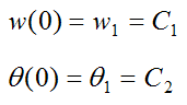 Solving for constants in angular position and angular velocity equations for rotational motion