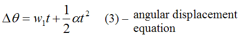 Angular displacement equation for constant angular acceleration for rotational motion