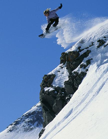 snowboarder going down a mountain 2