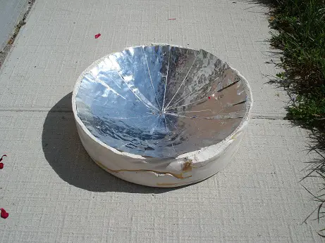 parabolic solar reflector made at home