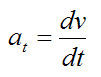Derivative of particle velocity is equal to tangential acceleration along curve from A to B