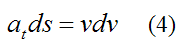 New equation relating tangential acceleration to particle velocity 2