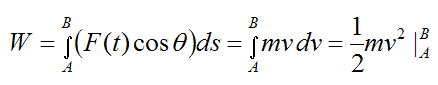 Total work done on particle by nonconstant force acting at an angle to the displacement 3