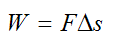 Work done on particle by constant force acting in same direction as displacement