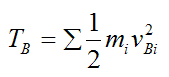 Kinetic energy at position B of rigid body for general three dimensional motion