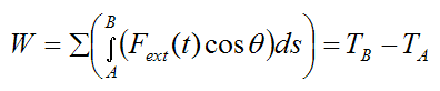 Total work done by external forces is equal to change in kinetic energy of rigid body from A to B