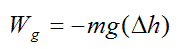 Work done by gravity acting on rigid body from A to B