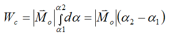 Magnitude of work done by constant Mo acting on body