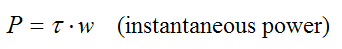 Instantaneous power that is acting on rotating rigid body