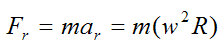 Newtons second law for particle sitting on turntable