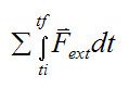 External impulse term for a system of particles for conservation of linear momentum