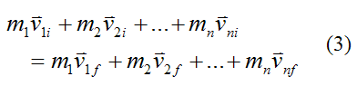 Linear momentum equation for a system of particles for conservation of linear momentum 4