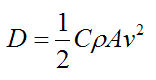 Drag force equation