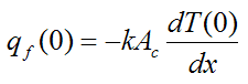 heat rate at base of pin fin using fouriers law