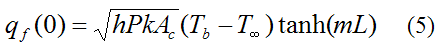 heat rate at base of pin fin using fouriers law 2