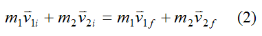 Conservation of linear momentum for inelastic collision 2