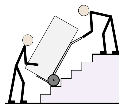 how to move heavy objects up or down stairs with dolly
