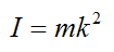 Formula for moment of inertia using the radius of gyration