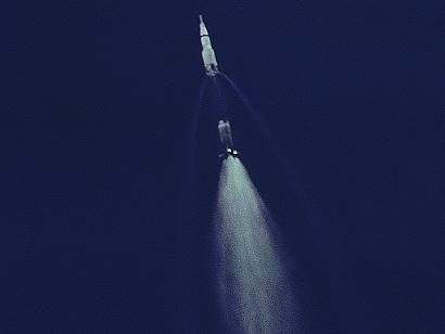 picture of staging for rocket apollo 11