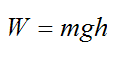 equation for gravitational potential energy of roller coaster at height h