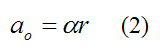 ao equals alpha times r for rolling without slipping
